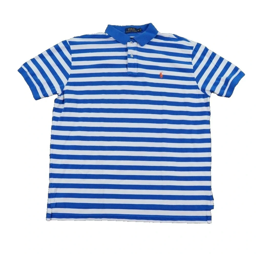VTG Polo Ralph Lauren Polo Shirt Men Extra Large Stripe ClassicFit Pony Lot of 3